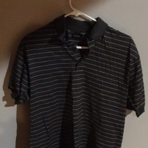 Dressy Black shirt with shiny silver stripes